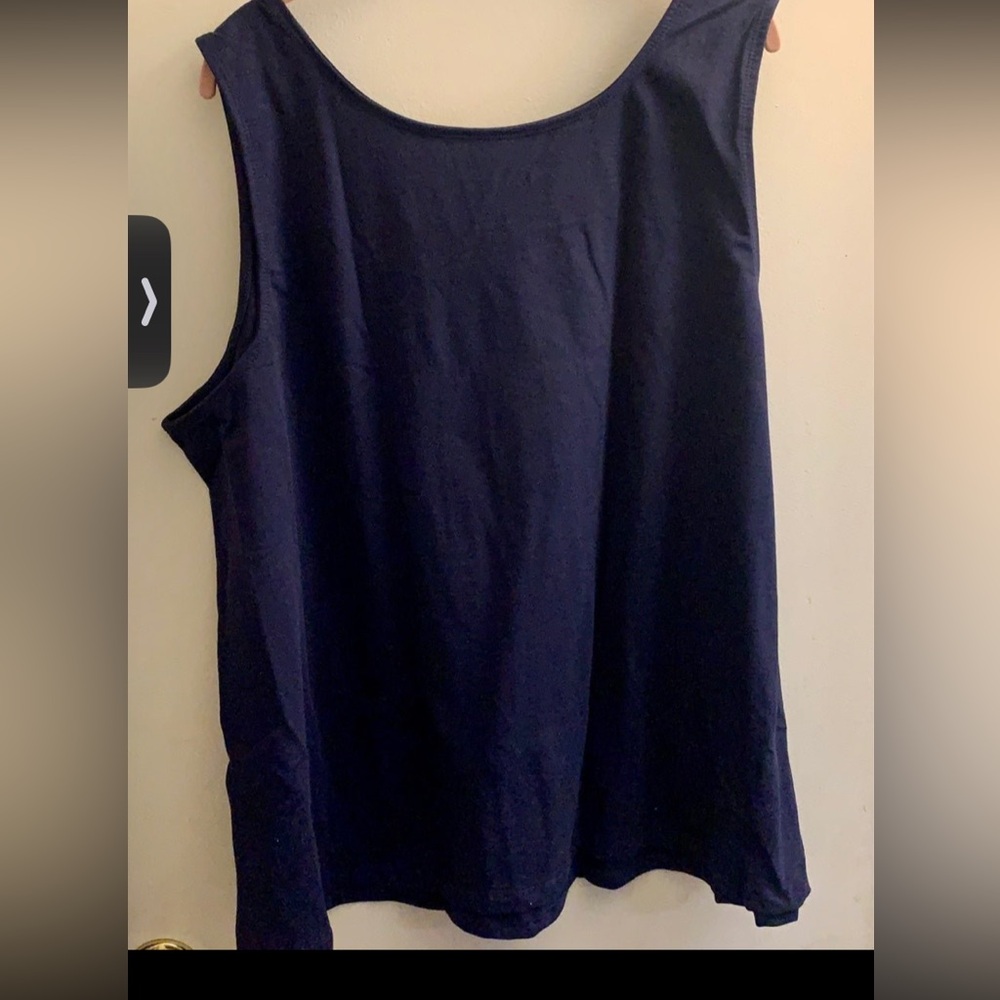 NWOT Jessica London Plus size Navy Blue scoop neck Cami Tank Top 3X 4X - Picture 3 of 4